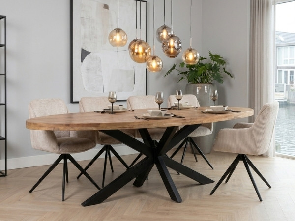 Ovale eettafels mangohout