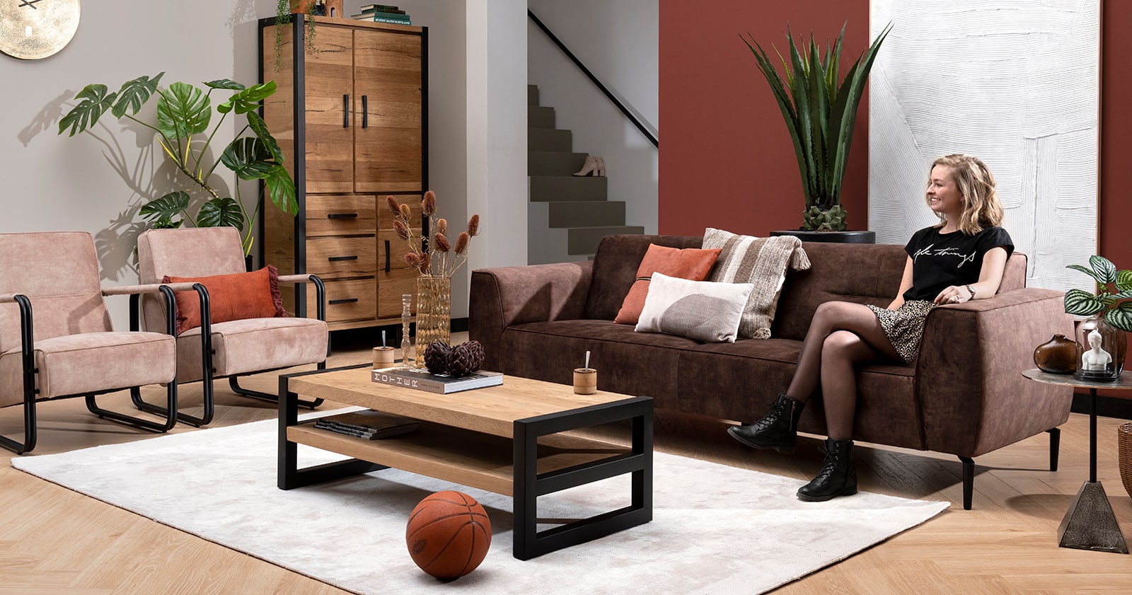 Eiken meubels complete woonkamer