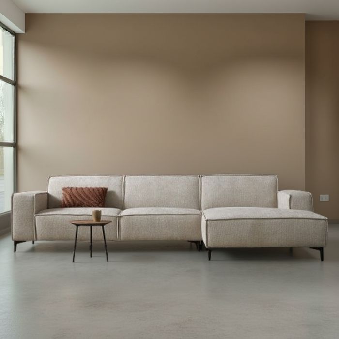 Hoekbank River in beige stof